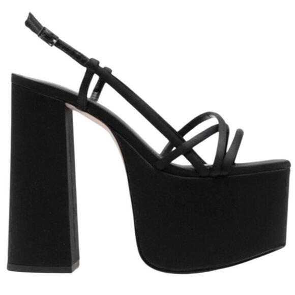 Cult Gaia Moriah Platform High Block Heel Sandal Black Size 7 New In Box - Picture 9 of 16